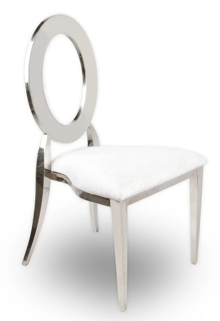 Silver Oz Chair With White Cushion