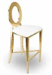 Gold Oz Barstool With Ivory Cushion