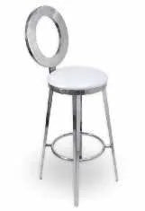 Silver Oz Barstool With Ivory Cushion