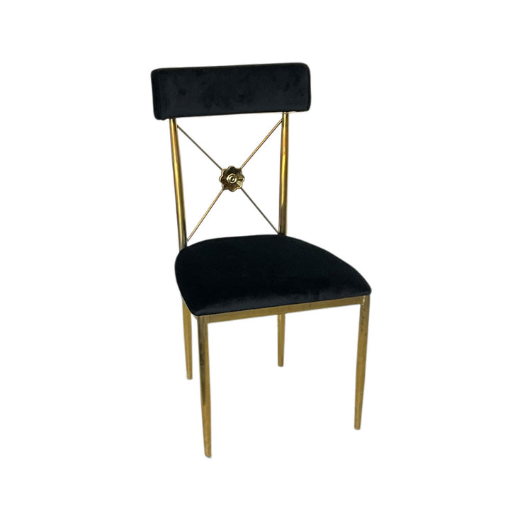 Gold Athena Chair With Black Cushion