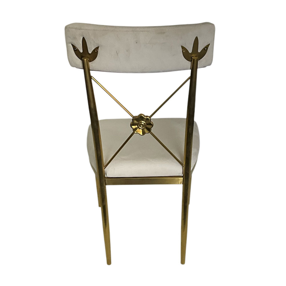 Gold Athena White Chair With Ivory Cushion