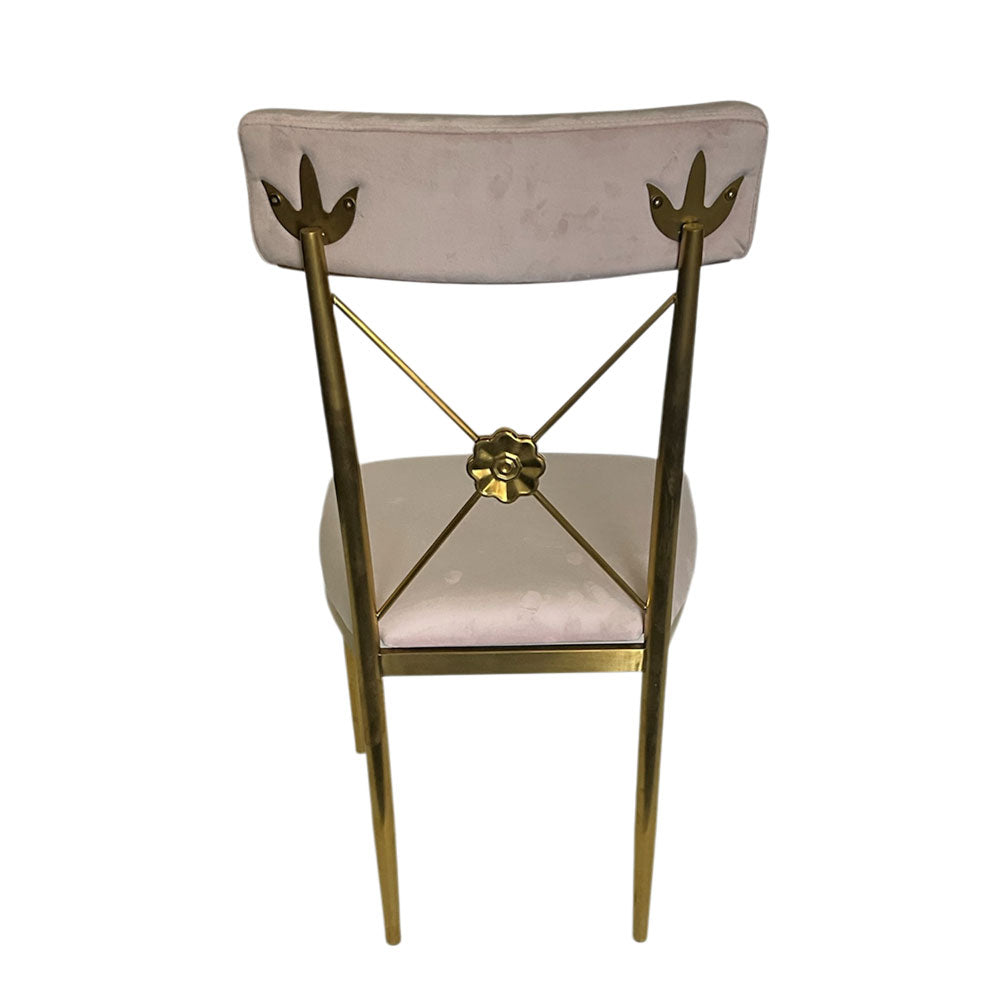 Gold Athena Chair With Pink Cushion