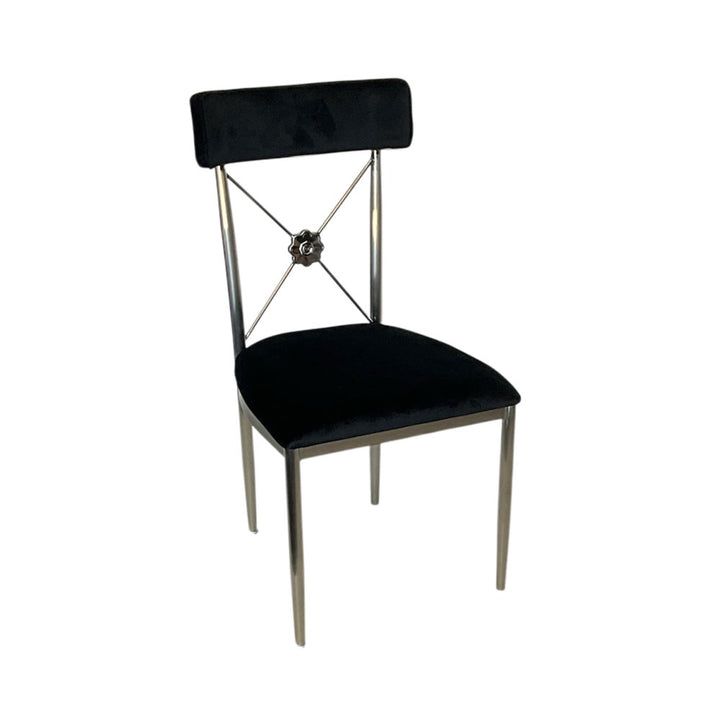 Silver Athena Chair With Black Cushion
