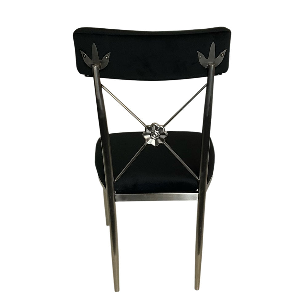 Silver Athena Chair With Black Cushion
