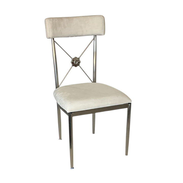 Silver Athena Chair With IvoryCushion