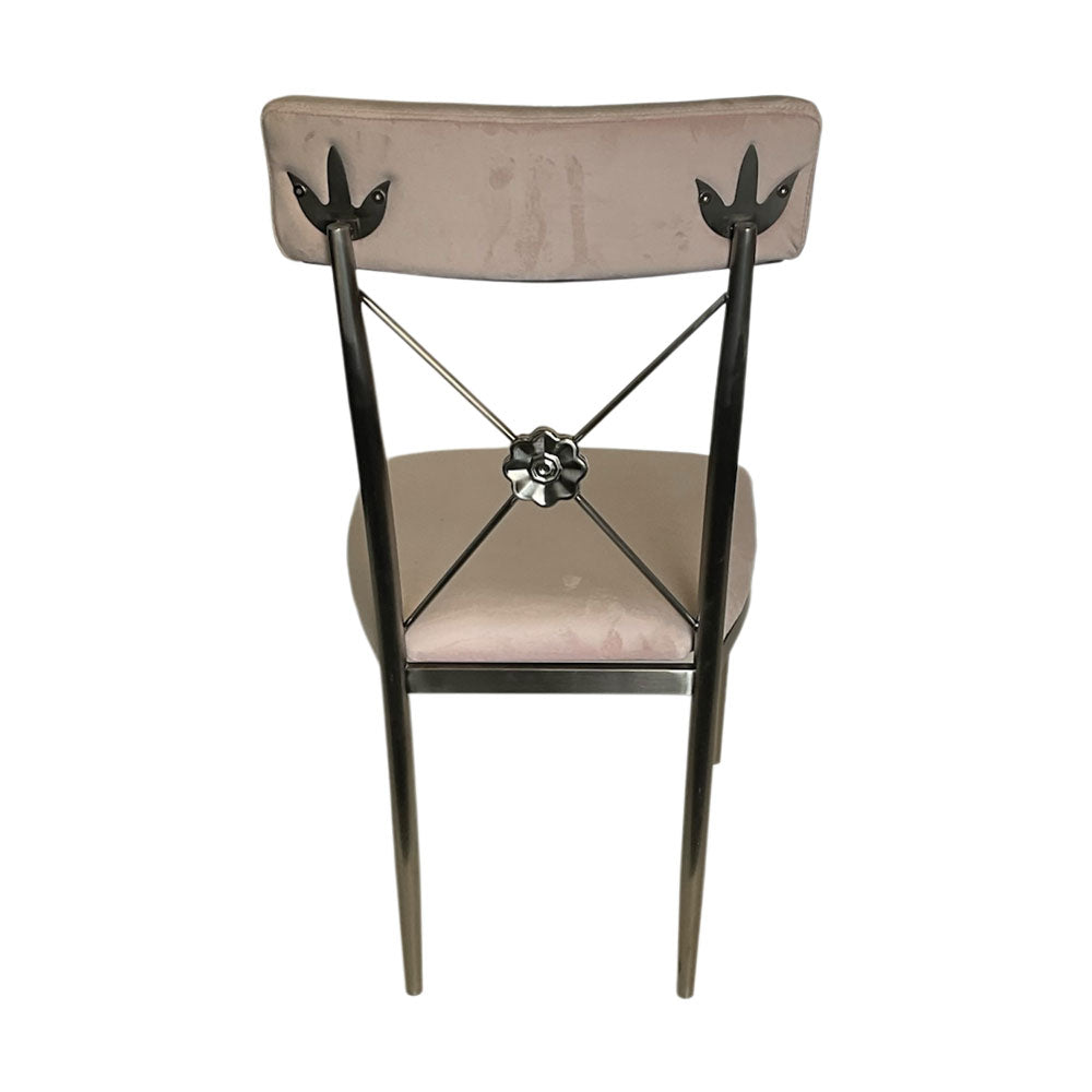 Silver Athena Chair With Pink Cushion