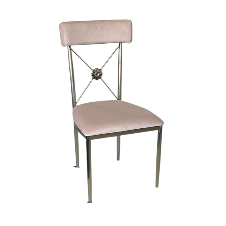 Silver Athena Chair With Pink Cushion