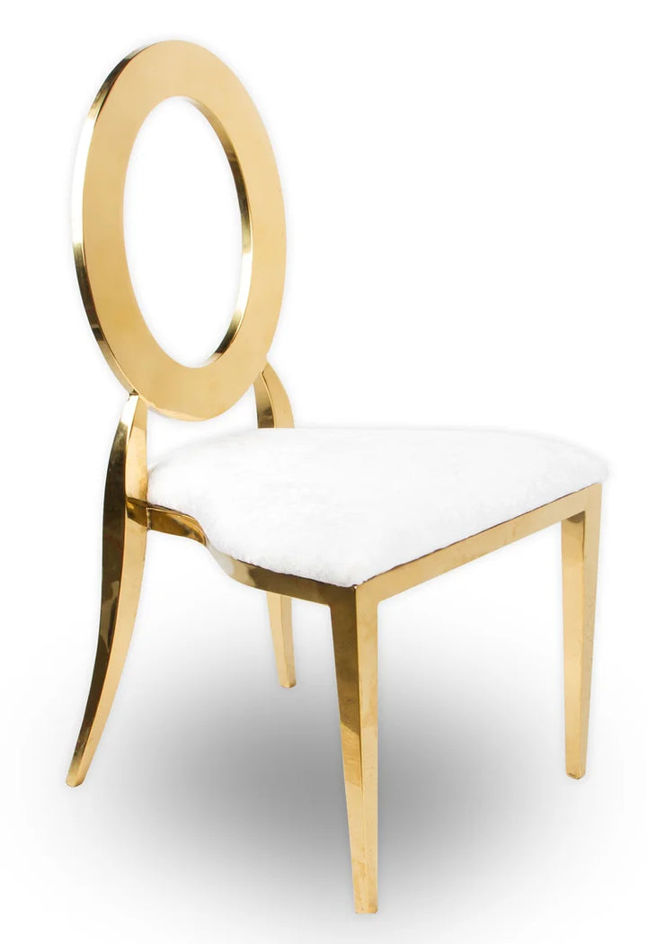 Gold Oz Chair With White Cushion